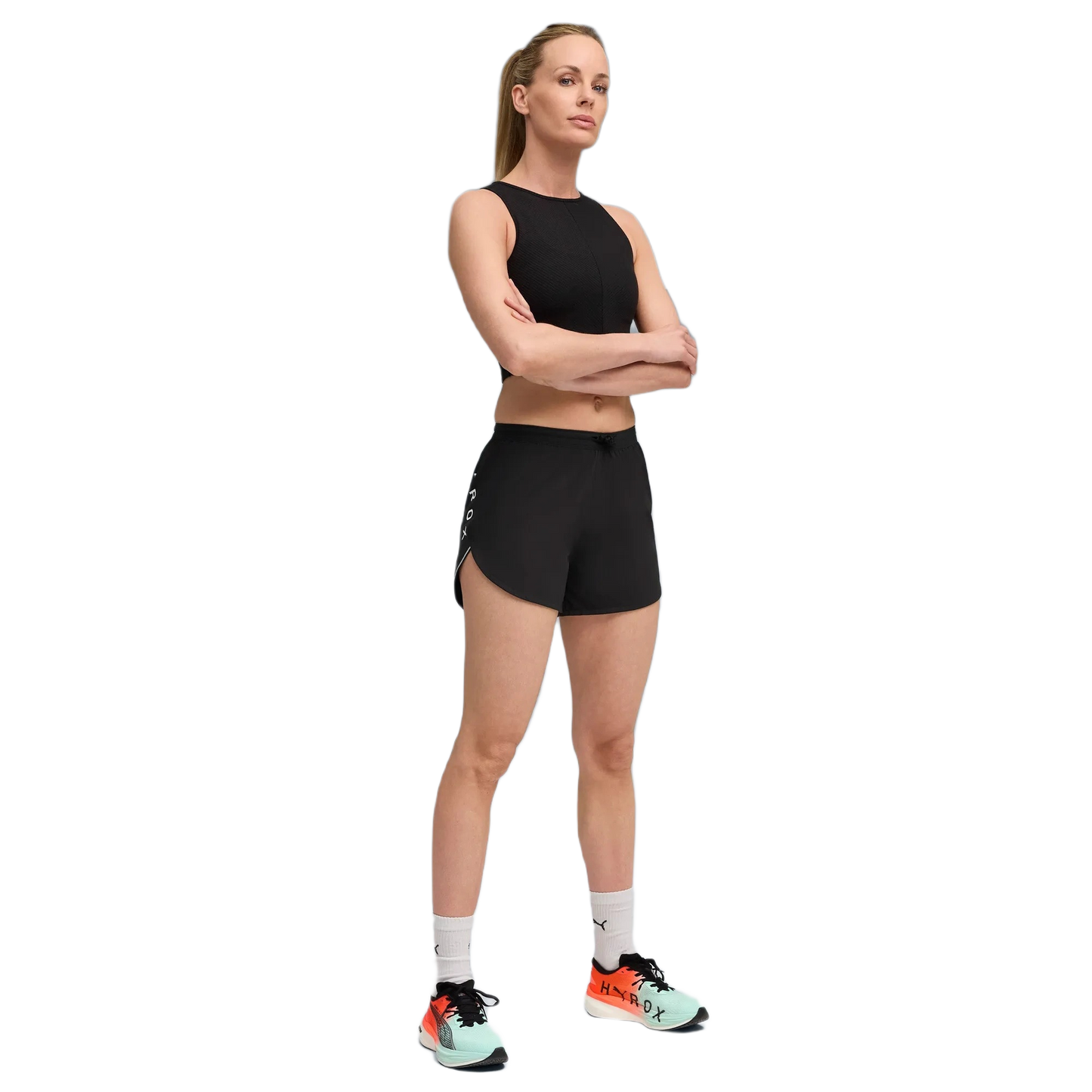 PUMA x HYROX RIB CROP TANK PUM-527640-BLACK