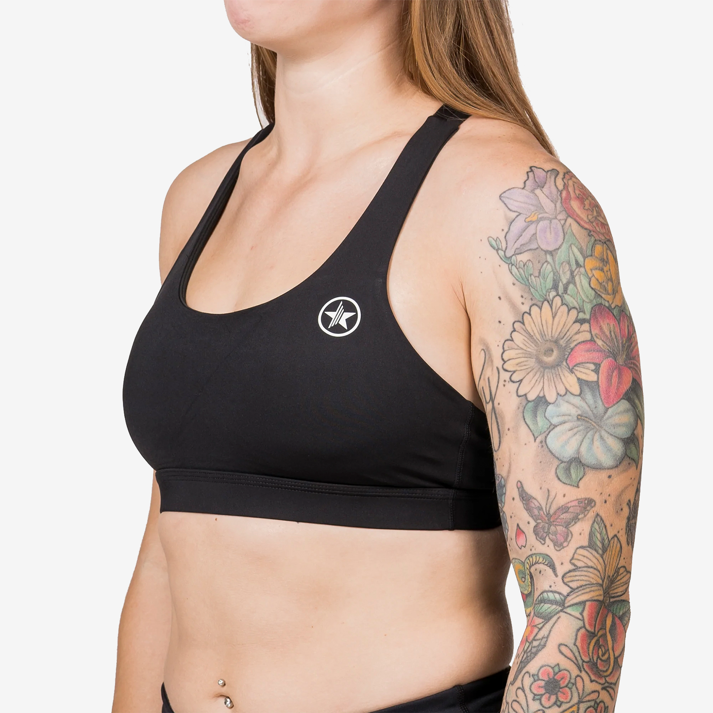 TOP SAVAGE BARBELL 4 STRAP - MEDIUM IMPACT SAV-SPORTBRA-4STRAP-BLACK