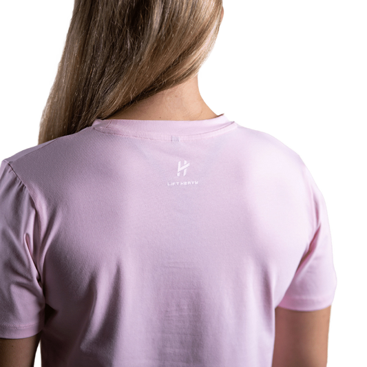 Lift Heavy Rounded Cropped T-Shirt ROUNDEDTSHIRT-ROSE