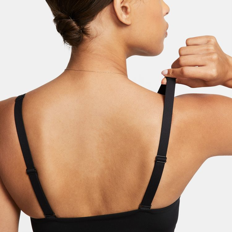 NIKE DRI-FIT INDY TOP PLUNGE CUTOUT- MEDIUM IMPACT DV9837-010