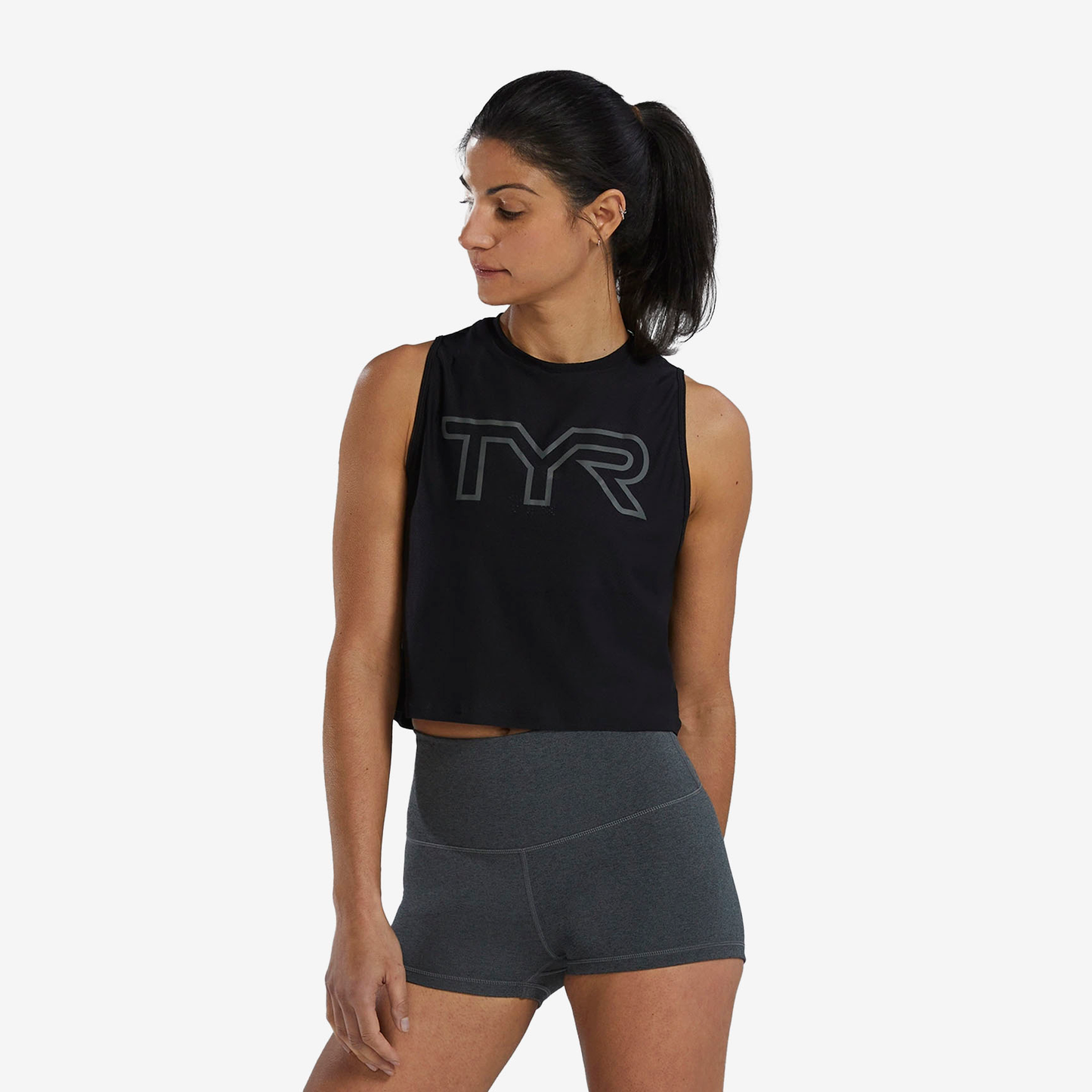 TYR AirTec Cropped Tank Top T39000-BLACK