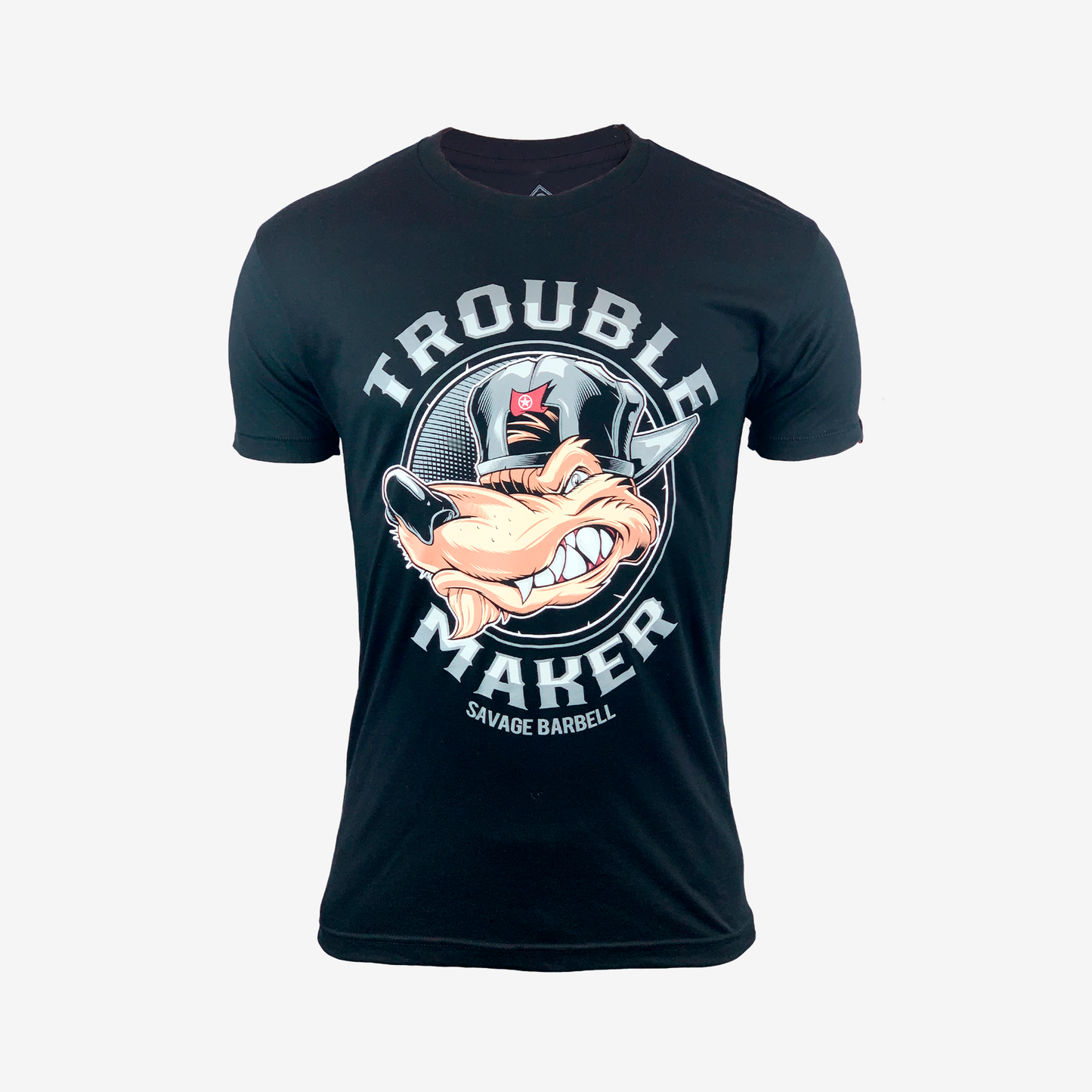 SAVAGE BARBELL TROUBLE MAKER T-SHIRT SAV_T-SHIRT_TROUBLE-BLACK