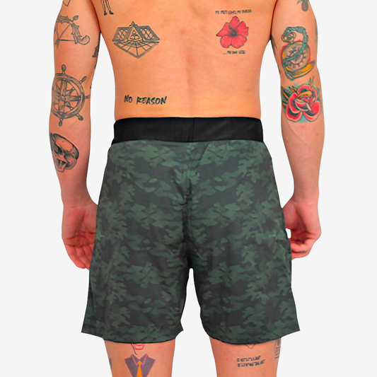 JUSTHANG NEVER GIVE UP CAMO MEN'S SHORTS JUSSHONEVERGU-CAMO