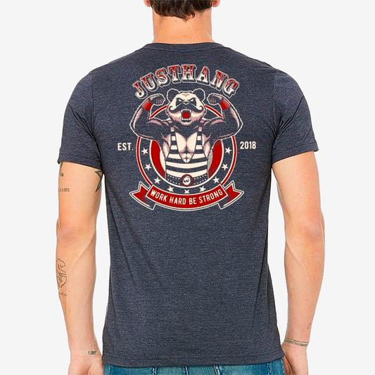 JUSTHANG STRONGPANDA MEN'S T-SHIRT JUSSTEESHPANDA-BLUE